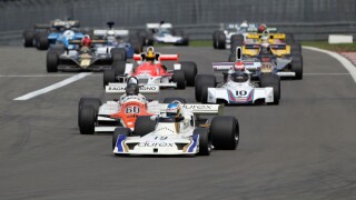 Race of the historic Formula 1 cars, in front Rob Austin in the Surtees TS19 from 1978, Oldtimer-Grand-Prix 2010 for vintage