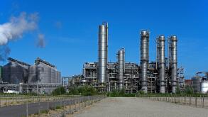 port of rotterdam, netherlands - 2019.08.08:  gunvor / kuwait petroleum refinery in europoort