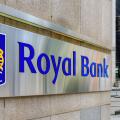Toronto, Canada - August 5, 2024: Sign and logo of the Royal Bank of Canada in the downtown district.