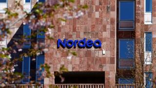 The Nordea bank logo is seen at the bank's headquarters in Stockholm, Sweden, May 7, 2017. REUTERS/Ints Kalnins