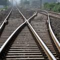 Railway track crossing, railroad track crossing, rail track crossing, railway track,
