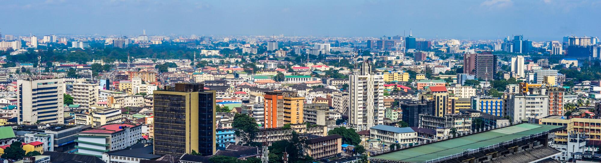 An aeerial view of Lagos Island, Nigeria