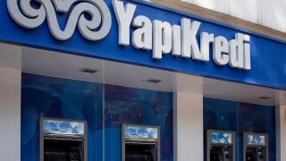 Branch view of a national private bank in Turkey. The image is captured on Bagdat Avenue of Kadikoy district located on Asian side of Istanbul.