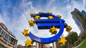 Euro Sign. European Central Bank (ECB) is the central bank for the euro and administers the monetary policy of the Eurozone in Frankfurt, Germany