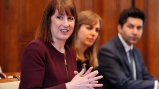 Chancellor of the Exchequer Rachel Reeves during a meeting at Downing Street in London with regulators. She is expected to use the meeting to announce more detail on how the Government will cut the cost of regulation by a quarter and set out plans to slim