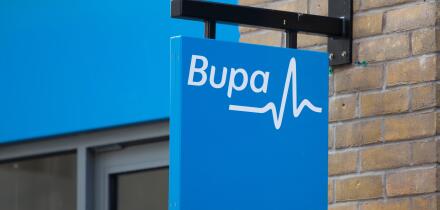 BUPA private healthcare sign logo.