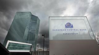 Ecb European Central Bank With Dark Clouds