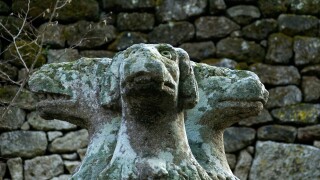 The Cerberus, Parco dei Mostri monumental complex, Bomarzo, Viterbo, Italy