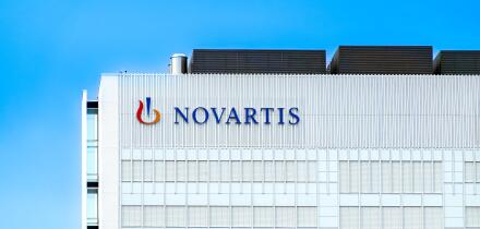 Basel, Switzerland - May 18, 2024: Headquarters of Novartis or Novartis Campus under cloudy skies
