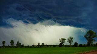Calm before a Storm - Thunderstorm with dark angry clouds in Grimsby, England