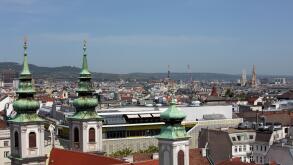 view over vienna, austria, from the restaurant 360° ocean sky at a sunny spring day