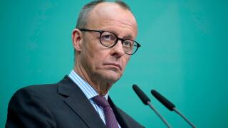 Friedrich Merz, leader of the Christian Democratic Union (CDU), talks to the media during a press conference in Berlin, Germany, Monday, March, 3, 2025. (AP Photo/Ebrahim Noroozi)