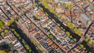 Aerial view of Amsterdam, Holland, Netherlands