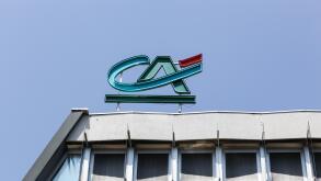 Grenoble, France - June 24, 2017: Credit Agricole office building. Credit Agricole is a French network of cooperative and mutual banks