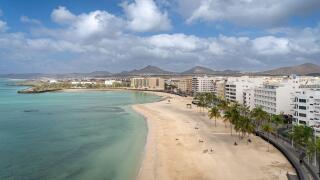 The beach in Arrecife on Lanzarote