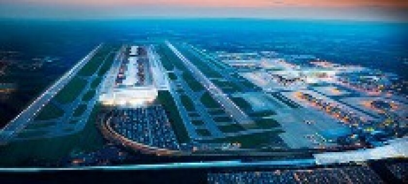 Gatwick mockup of new runway for new website