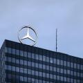 Mercedes-Benz rotating logo over the rooftop of the headquarter in Breitscheidplatz, Berlin, Germany