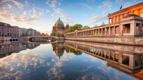 Berlin, Germany. Image of Berlin Cathedral and Museum Island in Berlin during sunrise