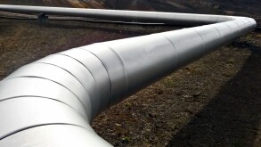 Oil and gas pipeline in in arctic desert