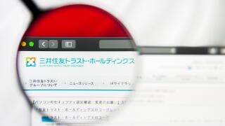 New York, New York State, USA - 21 May 2019: Illustrative Editorial of japanese company Sumitomo Mitsui Trust Holdings website homepage. Sumitomo Mits