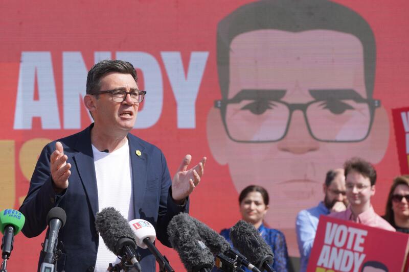 Andy Burnham speaks during the launch of his campaign as Labour's candidate for the Makerfield by-election in Makerfield, England, Friday, May 22, 2026.(AP Photo/Ian Hodgson)