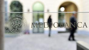 A logo of Mediobanca is pictured at Mediobanca headquarters in Milan, Italy, November 12, 2019. REUTERS/Flavio Lo Scalzo