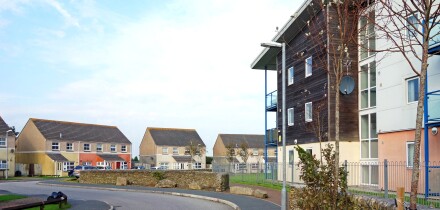 Social housing in Camborne, Cornwall, UK