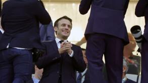 Doha, Katar. 14th Dec, 2022. Firo: 14.12.2022, football, football, FIFA World Cup 2022 Qatar, World Cup 2022 Qatar, World Cup 2022 Qatar, semi -finals, game 62, France - Morocco Prasident Emmanuel Jean -Michel Frederic Macron on Tribune Credit: dpa/Alamy 