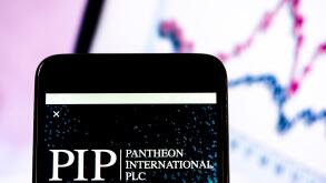 Pantheon International plc  logo seen displayed on smart phone.