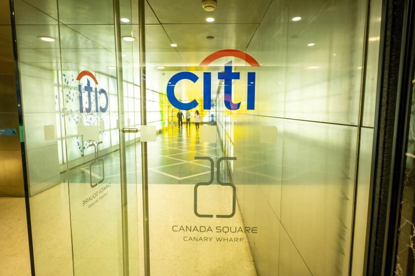 London- September 2022: Citigroup Inc headquarters building in Canary Wharf, an American investment bank and financial services company