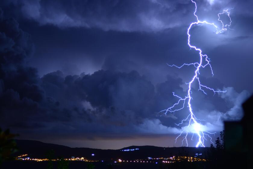 Dangerous storm with lightning and lightning