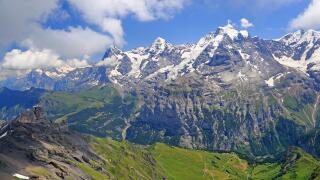 Eiger, Monch and Jungfrau mountains, Switzerland Alps