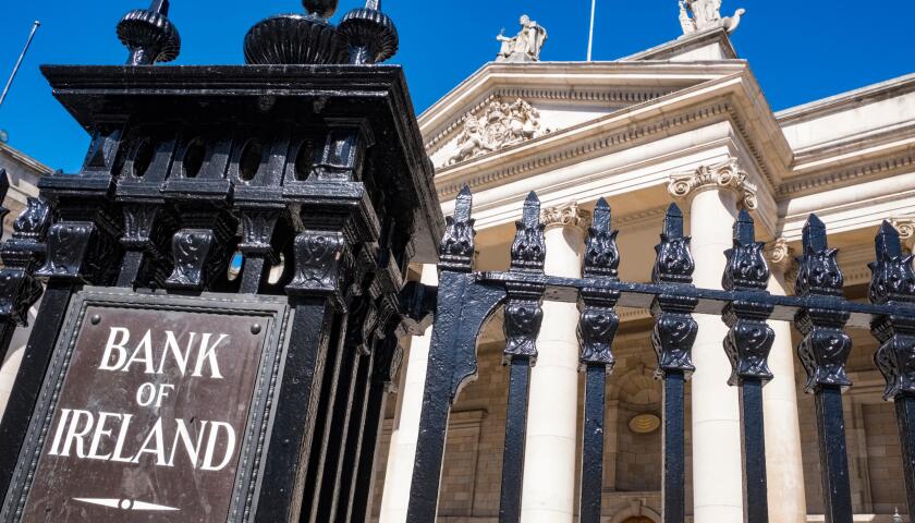 Bank of Ireland building exterior on College Green, Dublin, Ireland, Europe