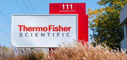 Thermo Fisher Scientific sign is seen in Whitby, ON, Canada