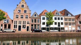 Old house on the habour of the Dutch historic town Hoorn.