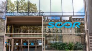Entrance to the Scor headquarters, located avenue Kleber in Paris, France. Scor is one of the leading reinsurance companies in the world