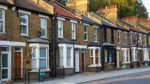 Terraced houses in East London England United Kingdom UK