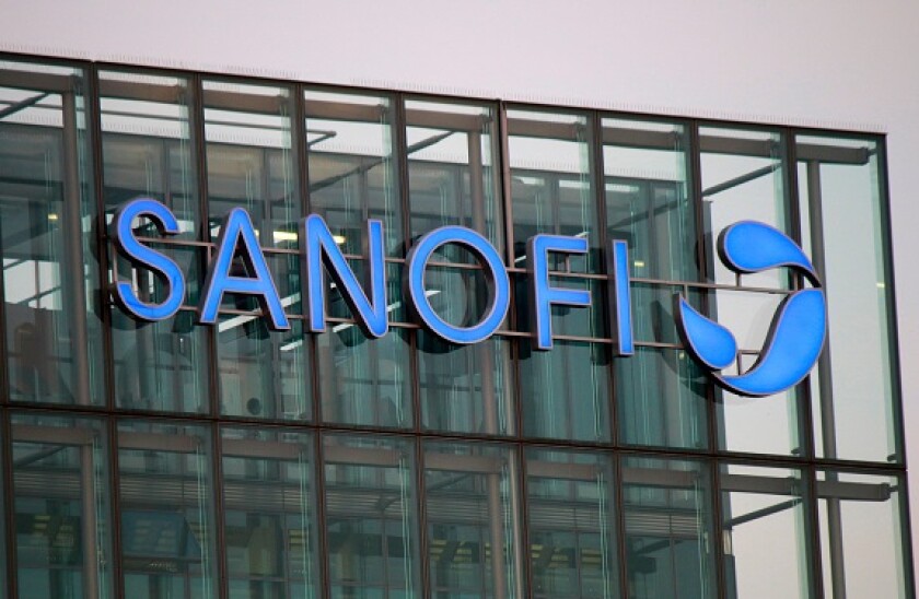 Markennamen: "Sanofi", Berlin.