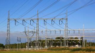 Electricity transmission substation by Fingrid Oyj Forssa Reserve Power Plant. Forssa, Finland. September 9, 2022