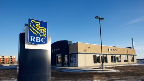 royal bank of canada rbc branch in winter Saskatoon Saskatchewan Canada