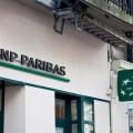 Entrance to a branch of the BNP Paribas branch in central Paris.