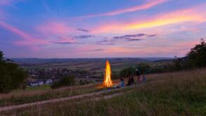 Swiss national holiday, bonfire, Schaffhausen, Switzerland