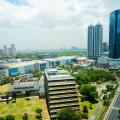 A beautiful view of the Megamall at daytime in Ortigas Center, Mandaluyong, Philippines