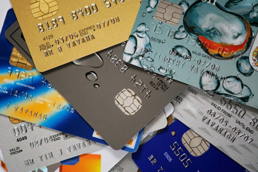 A selection of credit cards