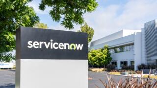 Close up of ServiceNow at its headquarters in Santa Clara, California, USA