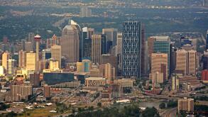 Calgary downtown, Aerial view