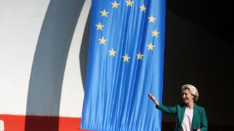 The President of the European Commission, Ursula von der Leyen opened a new part of  the highway 5c corridor , in Sarajevo, Bosnia and Herzegovina
Photo: Armin Durgut/PIXSELL Credit: Pixsell photo & video agency/Alamy Live News