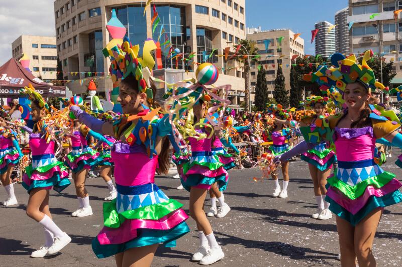 Cyprus, Limassol (Lemesos), Grand Carnival Parade held annually in March, Colourful Parade Participants