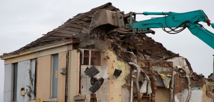 Residential Property_A house being demolished in Gladstone Street, Liverpool, Merseyside,  L7 1