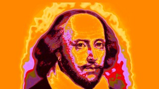 William Shakespeare, 1564 - 1616, an English playwright, poet and actor, Historischer Kupferstich, Portrait von William Shakespe